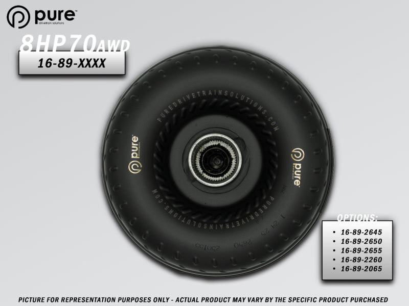 Pure Drivetrain Solutions 8HP70 High Performance Billet Race Torque Converter - 26/50 Stator for AWD Vehicles