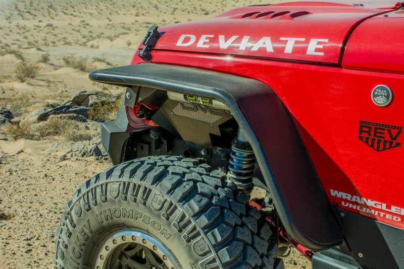 DV8 Offroad DVEFENDB-02 2007-2018 Jeep Wrangler JK Flat Tube Fender Flares, Front and Rear