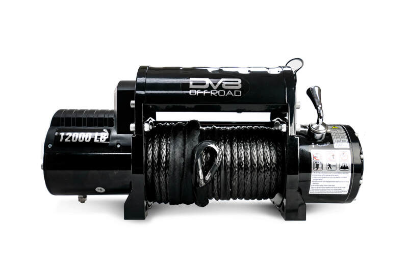 DV8 Offroad 12,000-Pound Winch with Synthetic Rope, Wireless Remote and Aluminum Fairlead - DVEWB12SR