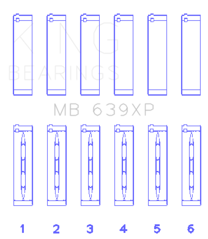 King Engine Bearings MB639XP Audi CEPA/CEPB Crankshaft Main Bearings, Standard Size