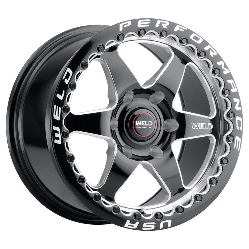 Weld 20x11 Ventura 6 Beadlock 6x127 ET36 BS7.375 Gloss BLK MIL DIA 78.1
