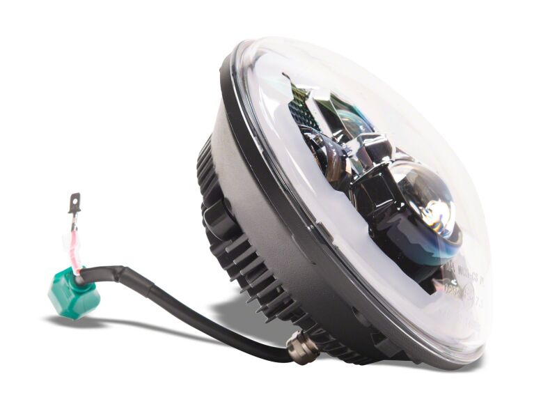 Raxiom 07-18 Jeep Wrangler Axial Series 7-Inch LED Headlights with DRL, Black Housing, Clear Lens