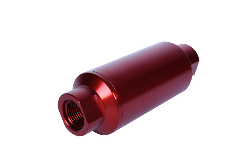 Aeromotive AER12340 In-Line Fuel Filter, AN-10, 10-Micron Microglass Element, Red Anodized