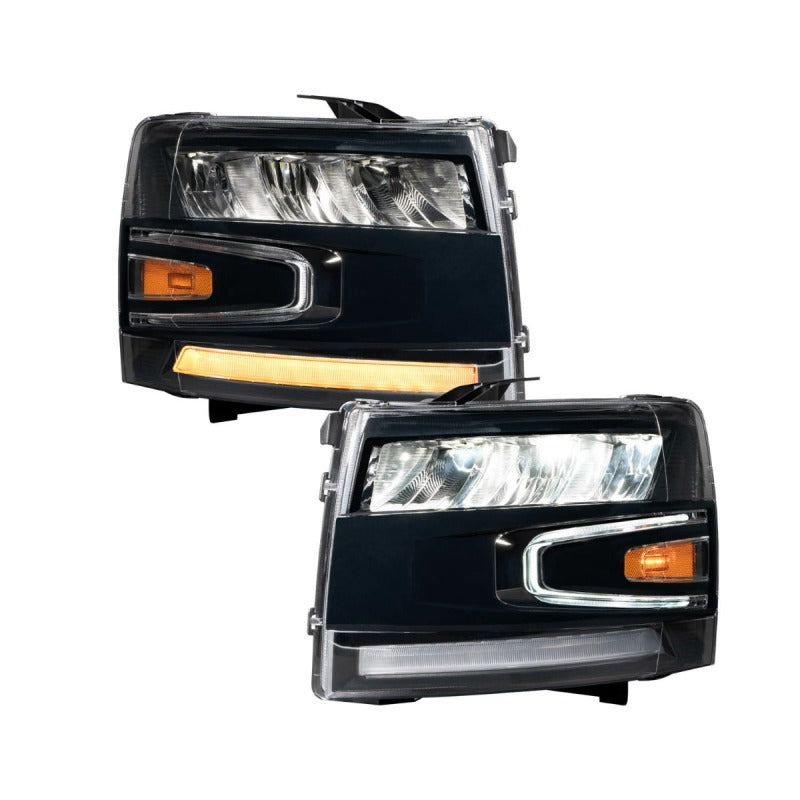 Form Lighting Chevrolet Silverado 2007-2013 LED Reflector Headlights – Full LED Low & High Beams, Sequential Turn Signal, Modern Styling