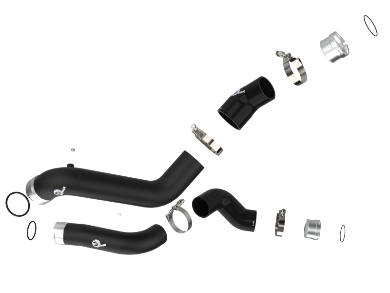 aFe BladeRunner Charge Pipe Kit, Black, Part Number 46-20424-B, for 2019–2026 Chevrolet Silverado and GMC Sierra 1500 2.7L Turbo