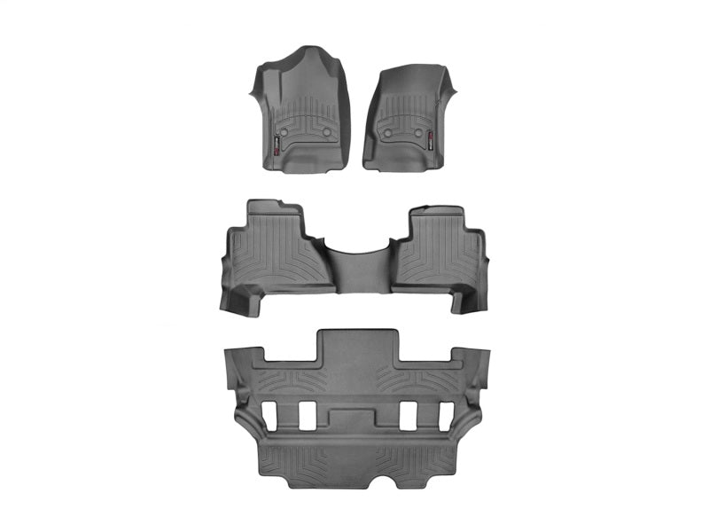 WeatherTech 15+ Cadillac Escalade Front Rear and Rear FloorLiners - Black