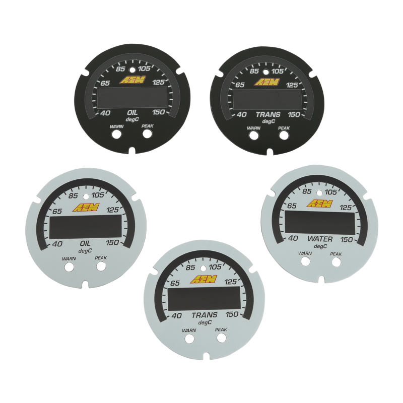 AEM X-Series Temperature Gauge Accessory Kit, 100-300°F / 40-150°C, Silver Bezel, Part AEM-30-0302-ACC