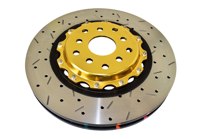 DBA DBA5654GLDXS-10 5000 Series XS Two-Piece Front Drilled and Slotted Rotor with Gold Hat