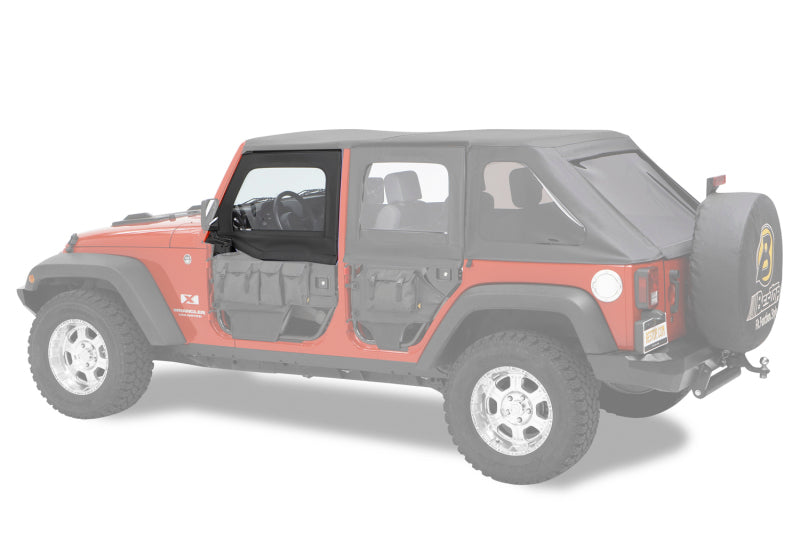 Bestop 07-18 Jeep Wrangler JK Element Upper Doors – Front Doors in Black Diamond