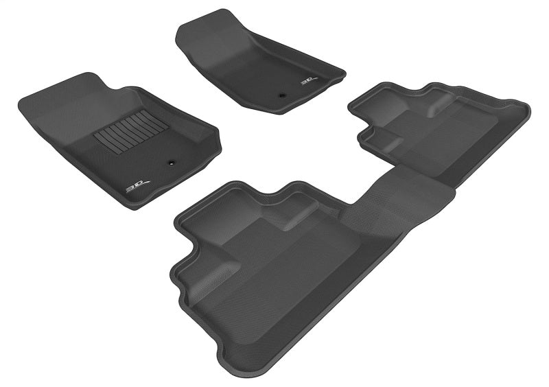 3D MAXpider KAGU Custom Fit Floor Mats for 2007-2013 Jeep Wrangler JK Unlimited, Black, Full Set, Part ACE-L1JP00301509
