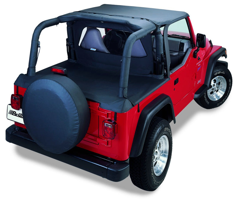 Bestop Header Targa Bikini Top for Jeep Wrangler TJ 2003-2006 – Black Diamond