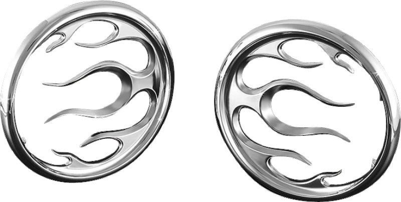 Kuryakyn 3788 Chrome Flame Speaker Grills for Harley-Davidson Touring