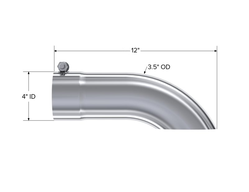 MBRP Universal Tip 3in O.D. Turn Down 3 inlet 12 length