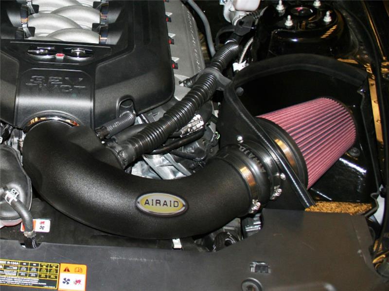 Airaid MXP Air Intake System with Tube for 2011-2014 Ford Mustang GT 5.0L, Oiled Red Filter, Part AIR450-303