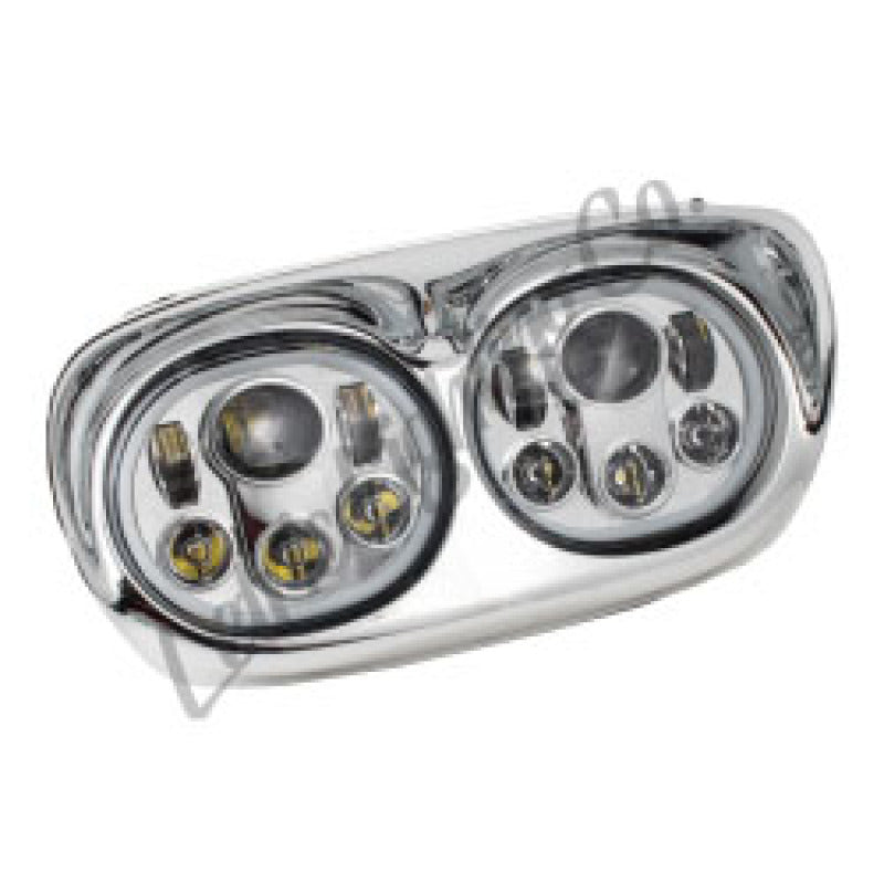 Letric Lighting Dual Headlight with Halo, 5.75-Inch Chrome, Part Number letLLC-LRHP-HCC