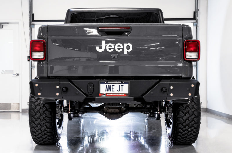 AWE 20-21 Jeep Gladiator JT 3.6L Tread Edition Cat-Back Dual Exhaust - Diamond Black Tip