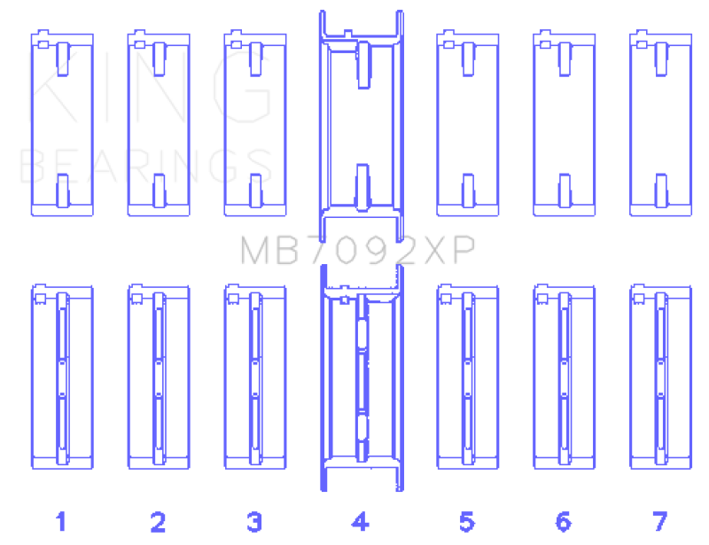 King Nissan RB26DETT (Size 0.25mm) High Performance Main Bearing Set