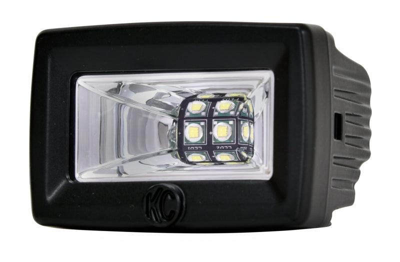 KC HiLiTES C-Series C2 20W LED Area Flood Lights, 2-Inch, Pair Pack with Wiring Harness and Switch