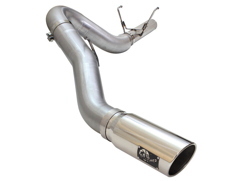 aFe MACH Force XP Large Bore 5-Inch DPF-Back Exhaust with Polished Tip, Part Number 49-02051-1P, for 2013–2015 Dodge Ram 2500 and 3500 6.7L Diesel