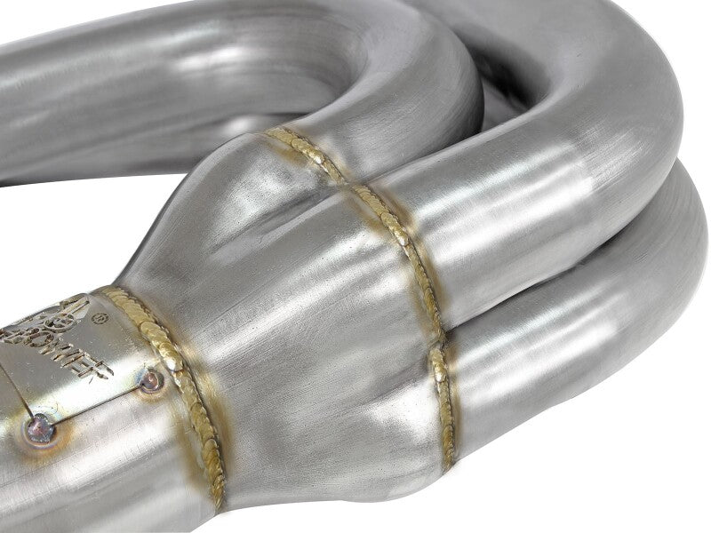 aFe Twisted Steel 304 Stainless Steel Long Tube Header with High-Flow Catalytic Converter, 48-36005-1HC
