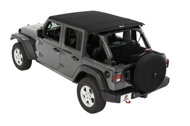 Bestop 18-26 Jeep Wrangler JL 4-Door Trektop Premium Black Twill Soft Top