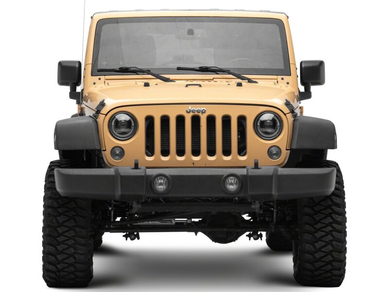 Raxiom Jeep Wrangler JK 07-08 Hi Output LED Headlights with Angel Eye DRL - Black Housing and Clear Lens