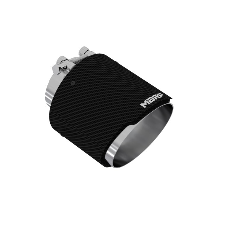 MBRP T5184CF Universal Carbon Fiber Exhaust Tip, 3-Inch Inlet, 5-Inch Outlet, Angle-Cut Dual-Wall