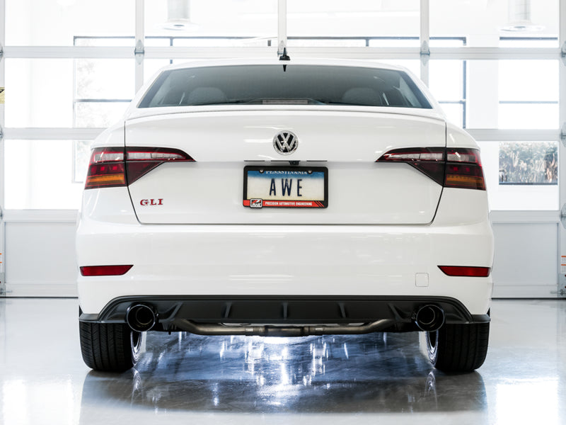 AWE Tuning 18-19 Volkswagen Jetta GLI Mk7 Track Exhaust - Diamond Black Tips (Fits High-Flow DP)