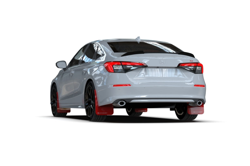 Rally Armor 2022 Honda Civic (Incl. Si/Sport/Touring) UR Black Mud Flap w/ White Logo