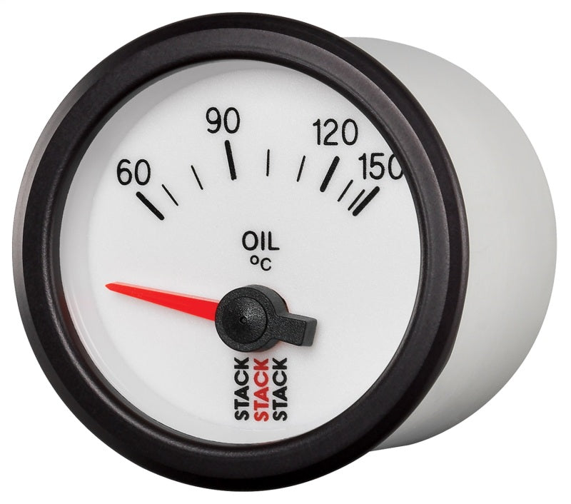 AutoMeter Stack ST3259 52mm Electric Oil Temperature Gauge, White, 60–150°C