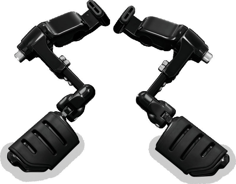 Kuryakyn Ergo III Adjustable Mount with Trident Dually ISO Pegs Gloss Black - Part KUR3990