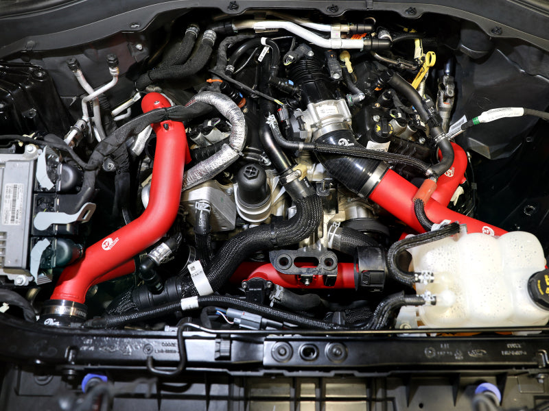 aFe BladeRunner Aluminum Hot and Cold Charge Pipe Kit, Red, Part Number 46-20654-R, for Ford Explorer ST and Lincoln Aviator 3.0L V6