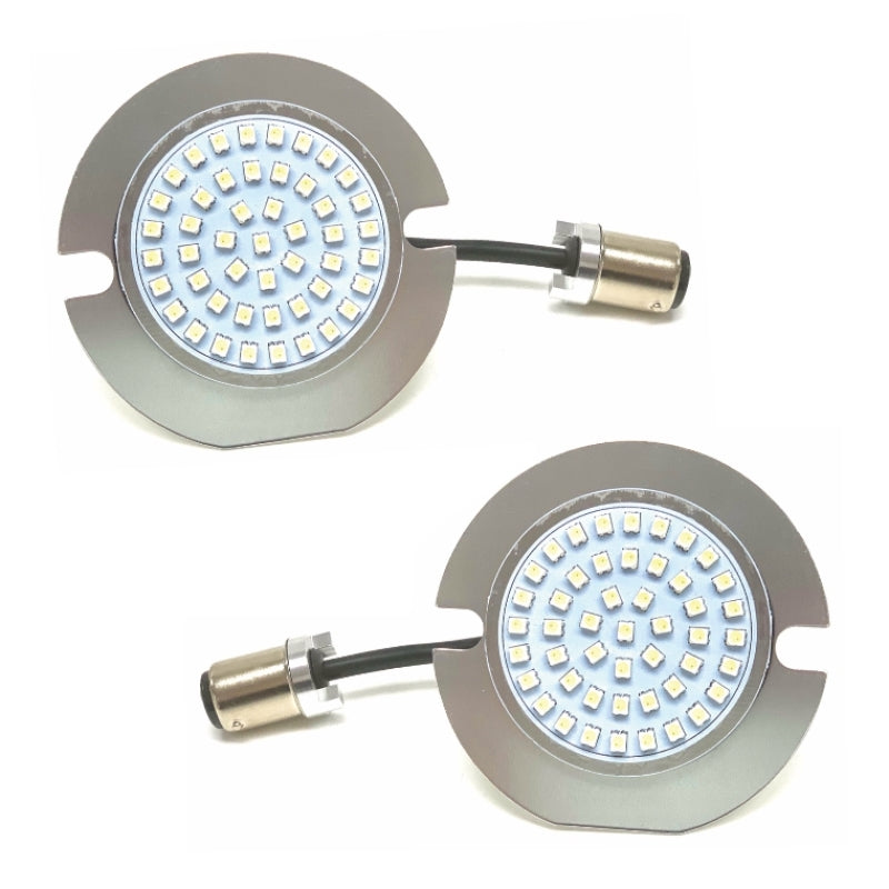 Letric Lighting Flat Switchbacks Front 1157 White/Amber LED Turn Signal Bulbs - letLLC-FLI-7WAS