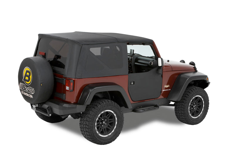 Bestop 07-18 Jeep Wrangler JK Lower Fabric Doors Front Doors Black Diamond