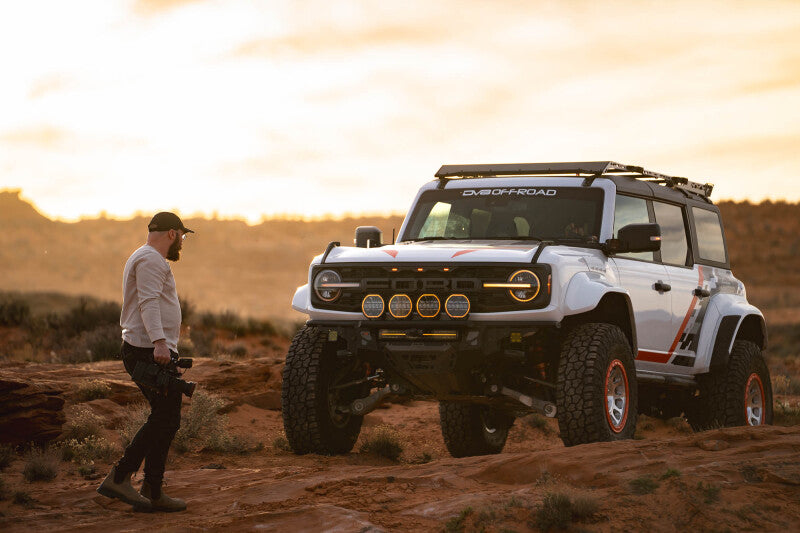DV8 Offroad Ford Bronco Raptor Tube Front Bumper with Integrated Light Mounts and Optional Prerunner Push Bar