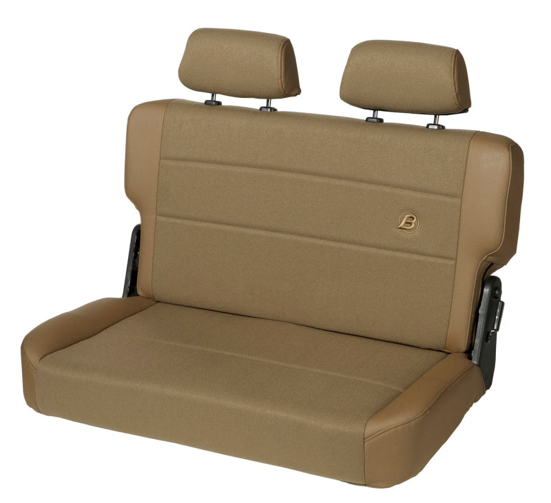 Bestop N-Tumble Seat for Jeep CJ5, CJ7, and Wrangler YJ - Rear Fold and Tumble Seat with Spice Center Fabric Insert