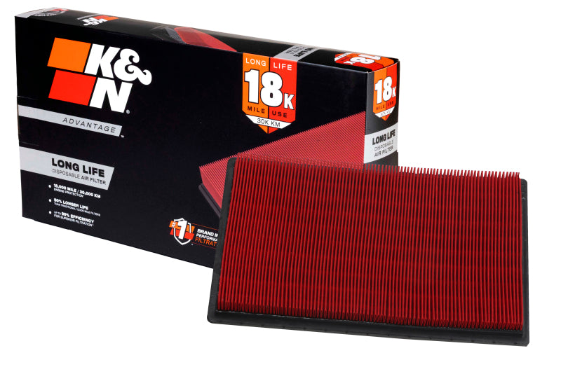K&N Engineering KNA-2031 18,000-Mile Replacement Air Filter for Nissan Pathfinder 3.5L V6, 2000-2020