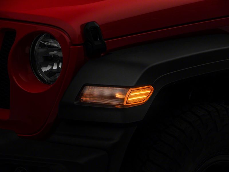 Raxiom Axial Series Clear LED Fender Flare Marker Lights for 2018-2023 Jeep Wrangler JL - Part Number raxJ134142-JL