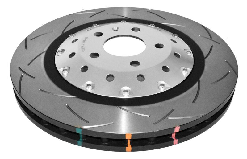 DBA 52834SLVS 5000 Series T3 Slotted Front Brake Rotor with Silver Hat for Audi R8 and RS5