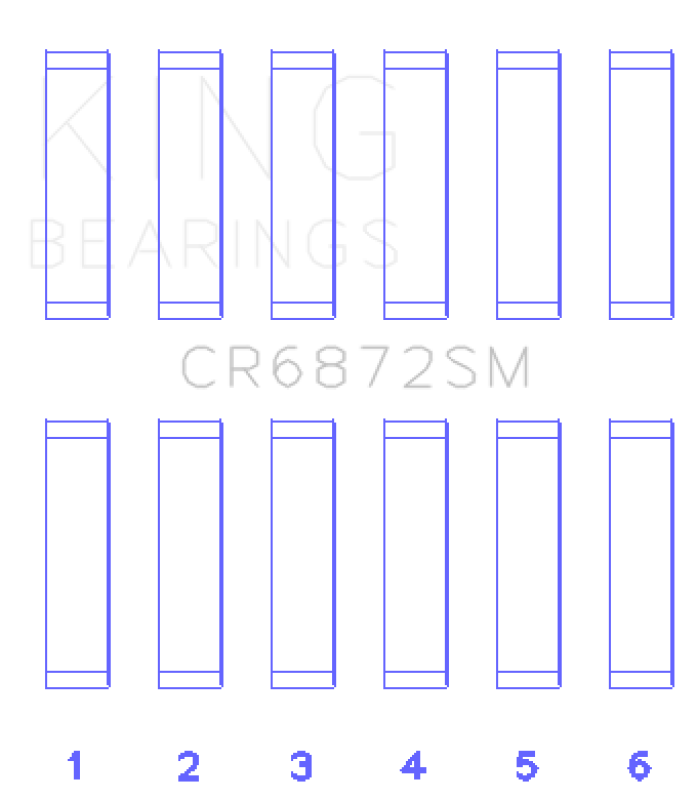 King Engine Bearings CR6872SM0.25 Toyota 1GR-FE Connecting Rod Bearing Set, +0.25 mm