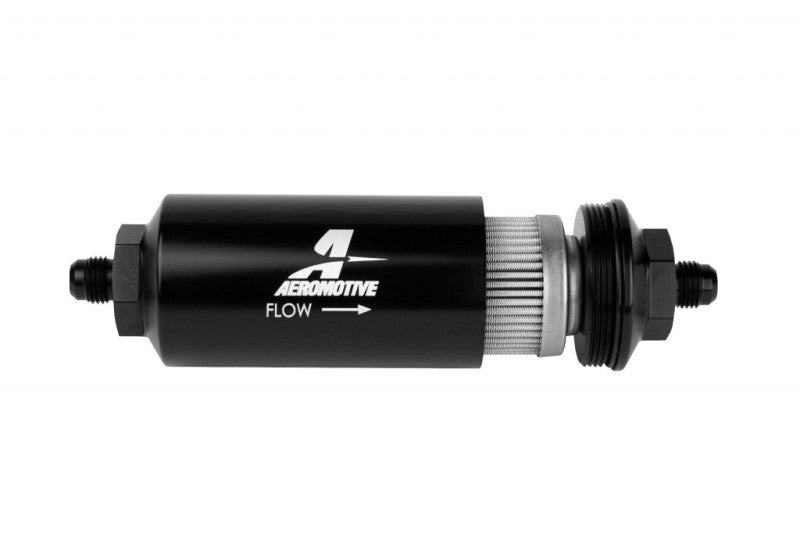 Aeromotive 12349 In-Line Fuel Filter with 100 Micron Stainless Steel Element, AN-06 Male