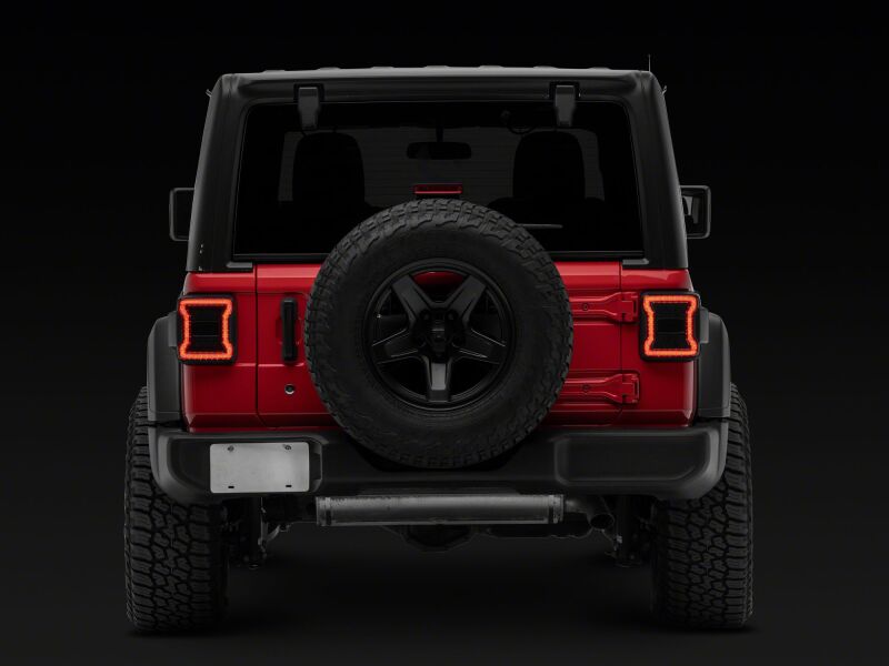 Raxiom Jeep Wrangler JL LED Tail Lights with Red Housing and Smoked Lens - Part RAXJ181425