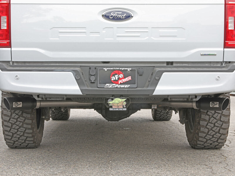 aFe Gemini XV Cat-Back Exhaust System with Cutout, Part Number 49-33129-B, for 2021–2026 Ford F-150 2.7L, 3.5L, and 5.0L Engines
