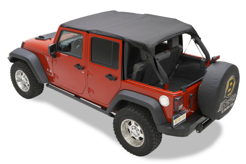 Bestop Header Safari Bikini for Jeep 2010-2018 Wrangler JK 4-Door - Black Diamond