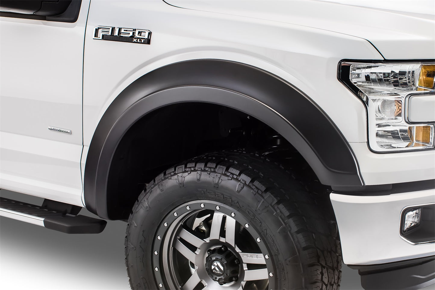 Bushwacker - 20936-02 - Fender Flare -  20936-02 Black Extend-A-Fender Style Smooth Finish 4-Piece Fender Flare Set for 2015-2017 Ford F-150 (Excludes Models w/Tech Package) - P/N: 20936-02
