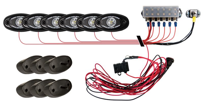 Rigid Industries RIG400213 Rock Light Kit, Red, 4-Light
