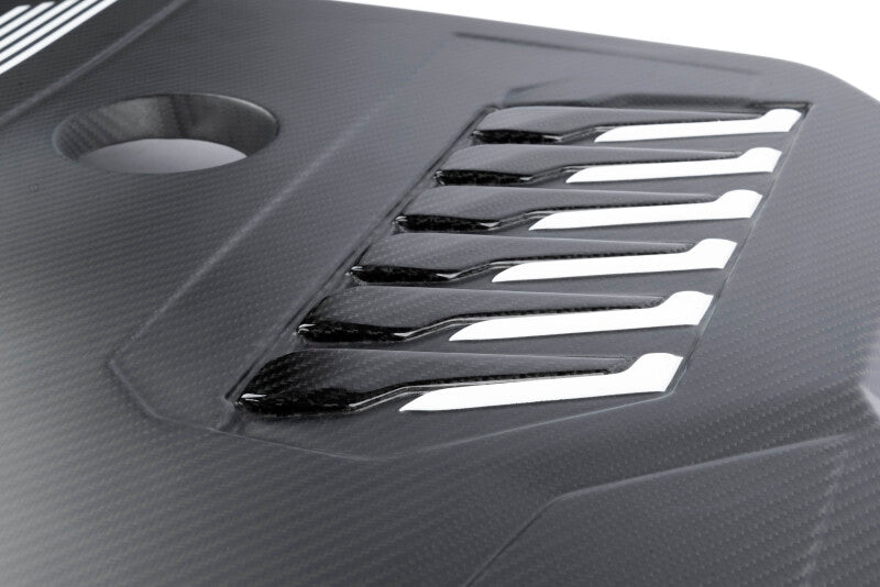 Dinan B58D Matte Carbon Fiber Engine Cover with Gloss Accents for BMW G Series Models