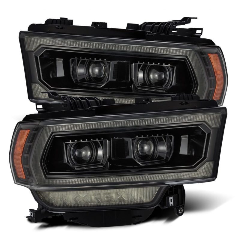 AlphaRex PRO-Series Projector Headlights for 2019–2020 Ram 2500, Plank Style Alpha Black with Activation Light ARX880546