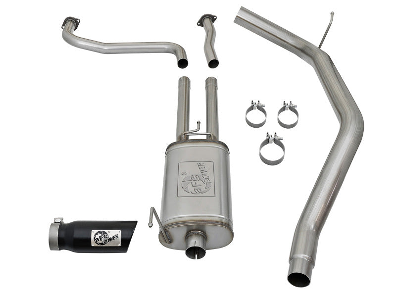 aFe MACH Force-Xp Cat-Back Exhaust System with Black Tip, Part Number 49-46125-B, for 2016–2017 Nissan Titan XD V8 5.6L