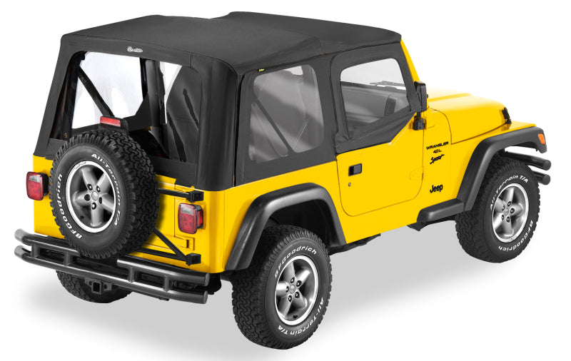 Bestop Replace-A-Top for 2003-2006 Jeep Wrangler TJ Unlimited – Black Diamond Fabric with Clear Windows and Upper Door Skins